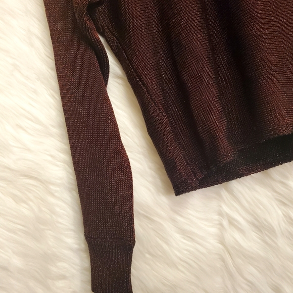♡ GUESS Marciano Catrina Metallic Brown Off-Shoulder Sweater - Size XS, 0 ♡ - Picture 4 of 4